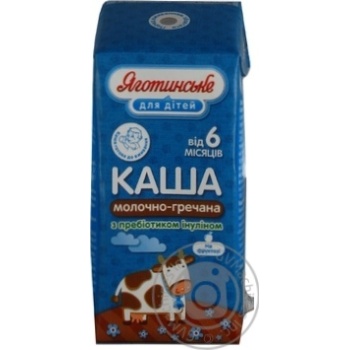 Yagotynske for children from 6 months milk buckwheat porridge 2% 200g - buy, prices for MegaMarket - photo 1