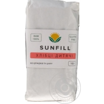 Хлібці Sunfill 100 г Дитячі б/глютену купить, цены на МегаМаркет - фото 1