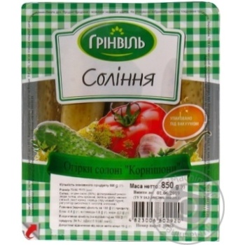 Greenvil salt cornichon cucumber 500g - buy, prices for MegaMarket - photo 1