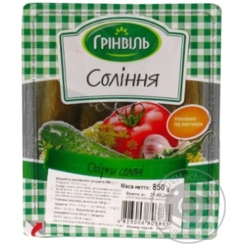 Огурцы соленые Гринвиль 850г купить, цены на МегаМаркет - фото 1