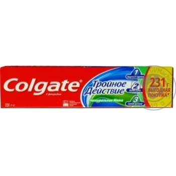 Зубна паста Colgate Потрійна Дія Натуральна м’ята 150мл купити, ціни на МегаМаркет - фото 1
