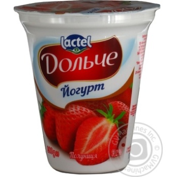 Йогурт Lactel Дольче Клубника 3,2% 280г купить, цены на МегаМаркет - фото 1