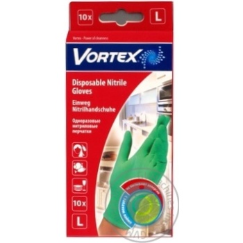 Vortex Disposable Nitrile Gloves with Smell of Lime L 10pcs - buy, prices for MegaMarket - photo 3