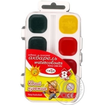 Gamma Watercolor Paints 8 Colors - buy, prices for Auchan - photo 1