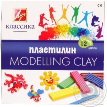 Пластилін Луч Класика 12кол 240г 20шт/уп арт.7С331-08 х20 купити, ціни на МегаМаркет - фото 1