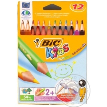 Карандаши цветные Bic Kids evolution треугольные 12шт купить, цены на МегаМаркет - фото 1