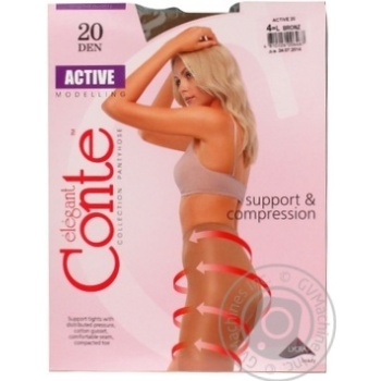 Колготы женские Conte Active 20ден р.4 Bronz - купить, цены на Auchan - фото 2