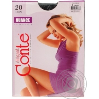 Tights Conte Nuance nero polyamide for women 20den 3size - buy, prices for MegaMarket - photo 1