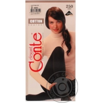 Колготы Conte Elegant Cotton Comfort 250Den женские р.2 Nero