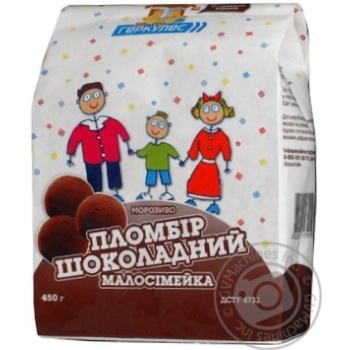 Мороженое Геркулес Пломбир шоколадный Малосемейка 450г купить, цены на МегаМаркет - фото 2