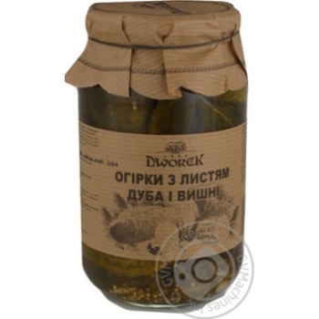 Огірки з листям дуба і вишні Dworek-1905 860г