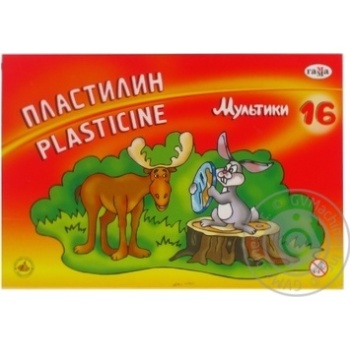 Gamma Cartoons Plasticine 16 Colors - buy, prices for MegaMarket - photo 1