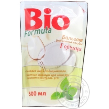 Бальзам Bio formula Гірчиця для миття посуду запаска 500мл купити, ціни на МегаМаркет - фото 1