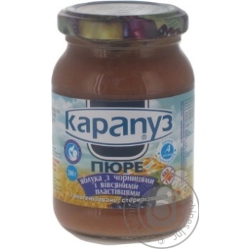Fruit puree Karapuz apples with blueberry and oat flakes for 4+ month babies 200g - buy, prices for MegaMarket - photo 3