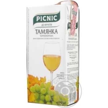 Вино Picnic Тамянка белое полусладкое 1л купить, цены на МегаМаркет - фото 1