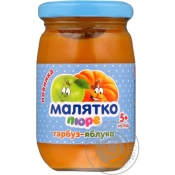 Malyatko for children from 4 months apple-pumpkin puree 180g - buy, prices for MegaMarket - photo 1