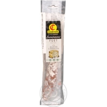 Sausage Casademont Private import pork with cheese raw smoked 80g - buy, prices for MegaMarket - photo 1