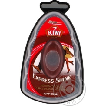 Губка д/взуття Kiwi Express Shine з дозат. коричнева х6 купити, ціни на МегаМаркет - фото 1