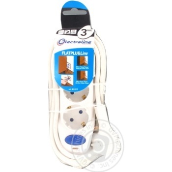 Electraline White Extension Cable with Button 3 Sockets 3m - buy, prices for - photo 3