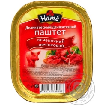 Паштет Хаме Делікатесний печінковий 215г Чехія купити, ціни на МегаМаркет - фото 1