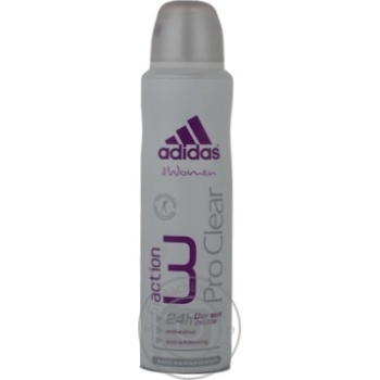 Дезодорант Adidas Action 3 Pro Clear для женщин 150мл Испания - купить, цены на - фото 24