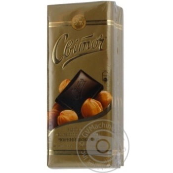 Chocolate black Svitoch hazelnut 44% 100g Ukraine - buy, prices for NOVUS - photo 1