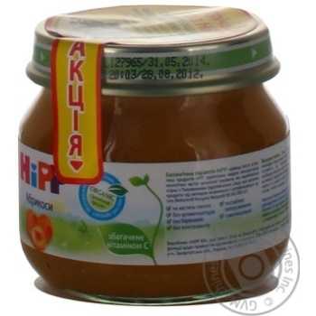 Puree Hipp Apricots with vitamin C for 4+ month old babies glass jar 80g Hungary - buy, prices for NOVUS - photo 5