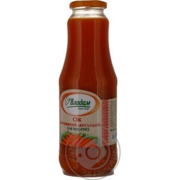 Sterilized juice with pulp Vladam Amber carrots glass bottle 1000ml Ukraine - buy, prices for - photo 12