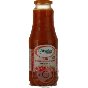 Sterilized juice with pulp Vladam carrots and apples glass bottle 1000ml Ukraine - buy, prices for - photo 9