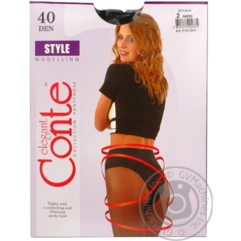 Conte Style Female Black Tights 40 Den Size 2 - buy, prices for NOVUS - photo 2