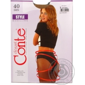 Conte Style Female Natural Tights 40 Den Size 3 - buy, prices for NOVUS - photo 3