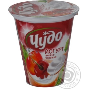 Yogurt Chudo cherry-wild cherry 2.5% 300g - buy, prices for MegaMarket - photo 1