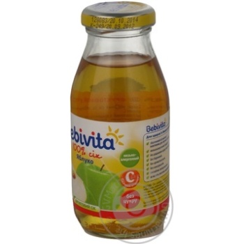 Sugar-free low-allergenic juice Bebivita apple enriched with vitamin C for children from 4+ months glass bottle 200ml Hungary - buy, prices for NOVUS - photo 3