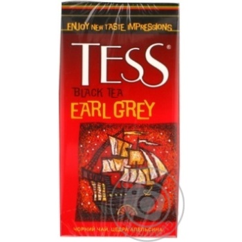 Черный чай Тесс Эрл Грей индийский байховый с цедрой цитрусовых и ароматом бергамота в пакетиках 25х1.8г Украина - купить, цены на Чудо Маркет - фото 1