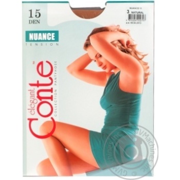 Колготи Conte Nuance 15 Den р.3 natural шт купити, ціни на МегаМаркет - фото 1