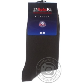 Diwari Classic Men's Socks s.25 000 dark brown 5C-08SP - buy, prices for Tavria V - photo 2