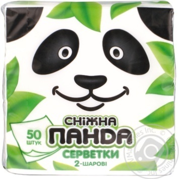 Napkins Snizhna panda paper 50pcs - buy, prices for MegaMarket - photo 1