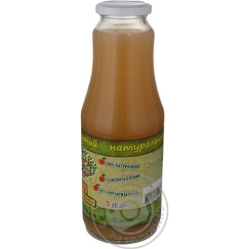 Freshly squeezed pasteurized unclarified natural apple juice Sady Prikarpatya glass bottle 1000ml Ukraine - buy, prices for NOVUS - photo 3