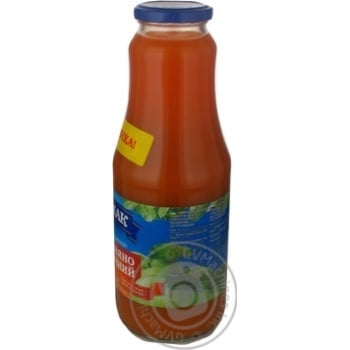 Reconstituted pasteurized homogenized sugar-free juice with pulp Chumak carrot-apple glass bottle 1000ml Ukraine - buy, prices for NOVUS - photo 3