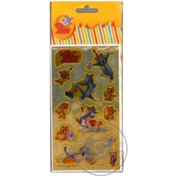 Наліпки полімерні пласкі Maxi Tom and Jerry 10*18см TJ02261 - купить, цены на - фото 3