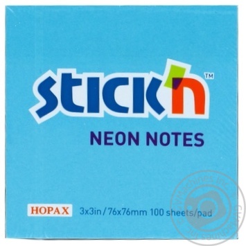 Блок паперу з липким шаром Hopax Neon 100арк. 76х76 21209 купити, ціни на МегаМаркет - фото 1