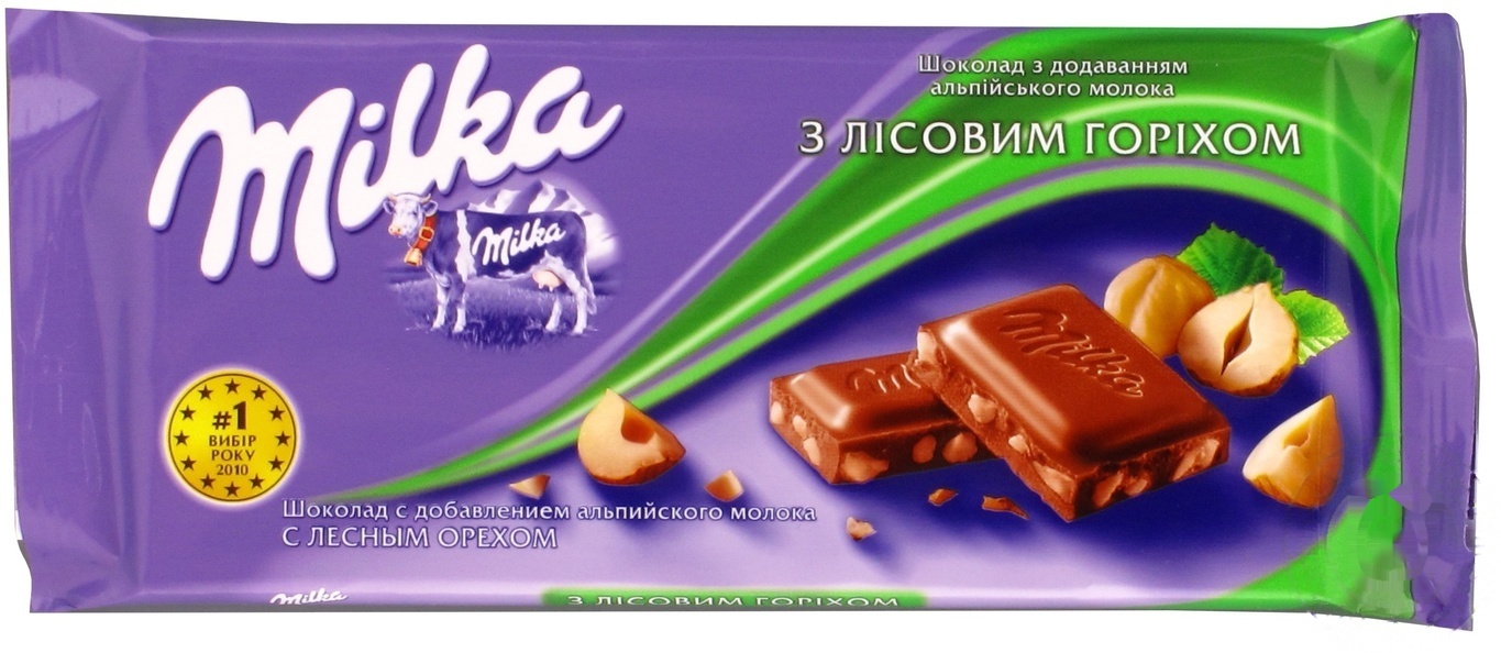 

Шоколад молочный Milka с измельченным лесным орехом 90г