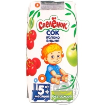 Reconstituted clarified sterilized sugar-free juice Spelenok apple and cherry for 5+ months babies tetra pak 200ml Russia - buy, prices for NOVUS - photo 8