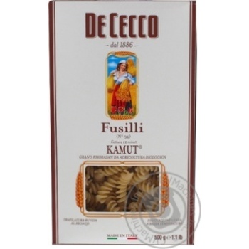 Макарони De Cecco Fusilli Kamut №34 500г - купить, цены на - фото 1