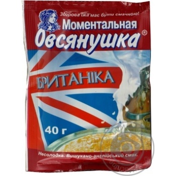 Каша овсяная Овсянушка Британика с сухими сливками быстрого приготовления 40г купить, цены на МегаМаркет - фото 2