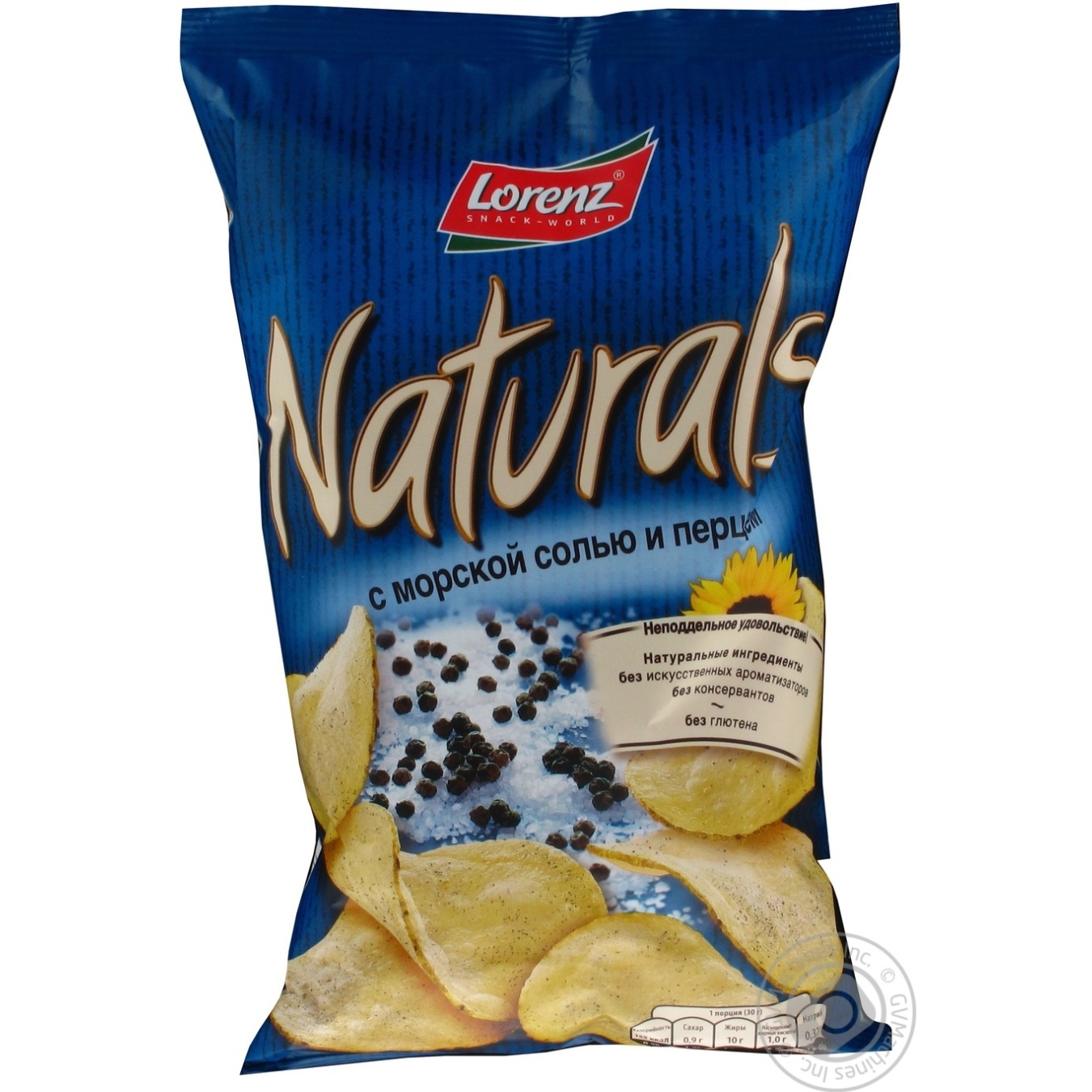 Potato chips Lorenz Naturals with sea salt and pepper 110g Germany →
