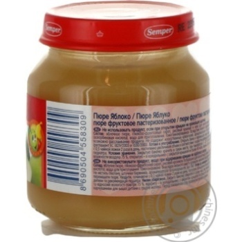 Puree Semper Apple gluten and sugar free with vitamin C for 4+ month old babies glass jar 125g Turkey - buy, prices for - photo 3