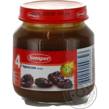 Puree Semper Prunes gluten and sugar free with vitamin C for 4+ month old babies glass jar 125g Turkey - buy, prices for - photo 2