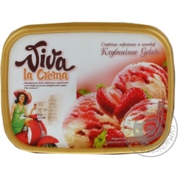 Морозиво Полуничне Gelato Viva la Crema 559г - купить, цены на NOVUS - фото 1