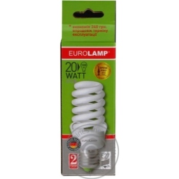 Лампа енергозберігаюча Eurolamp T2 Spiral 20W 4100K E27 артикул LN-20274 - купить, цены на NOVUS - фото 6